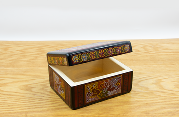 Caja Alhajero rayado punteado rojo