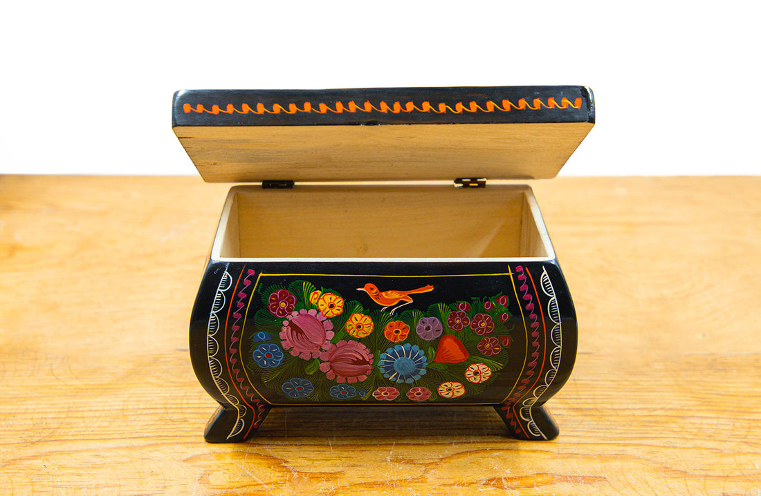 Caja marranita Olinalá de colores