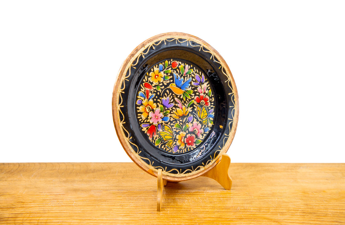 Plato de cobre decorado Patzcuaro