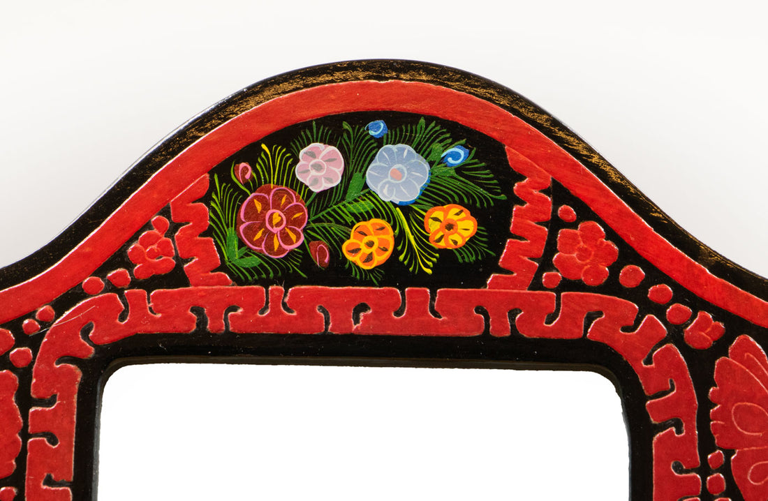 Portaretratos rayado punteado rojo