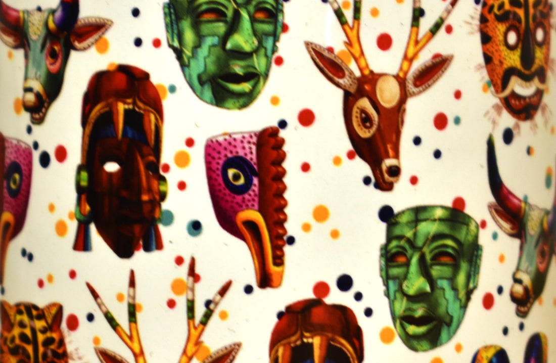 Taza de peltre Máscaras