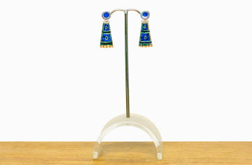 Aretes tipo prehispánico azul