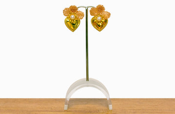 Aretes flor corazón