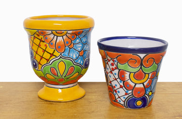 Juego de macetas Talavera colores