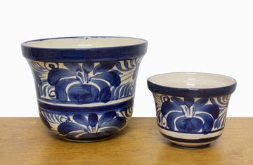 Juego de macetas campana azul