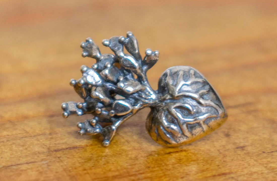 Aretes corazón de nopal