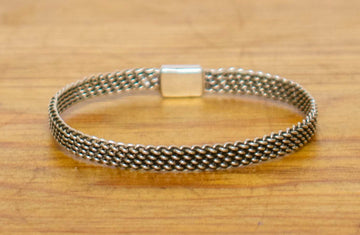 Pulsera tejida de plata 925