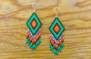 Aretes rombo grande multicolor