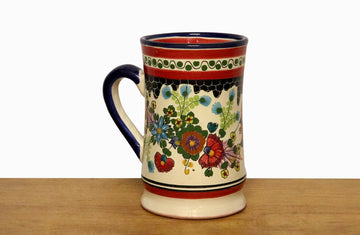 Tarro largo con colibrís.