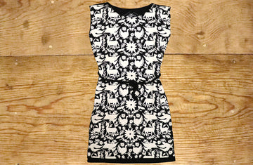 Vestido estampado Otomi negro