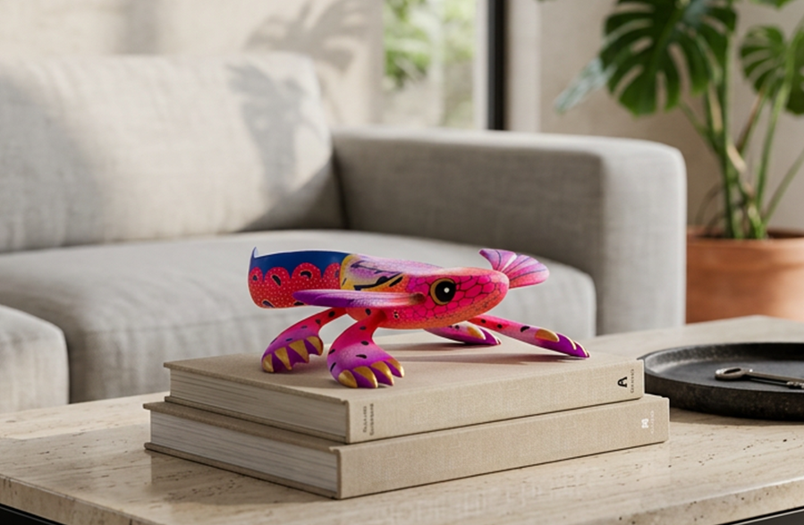 Alebrije ajolote rosa