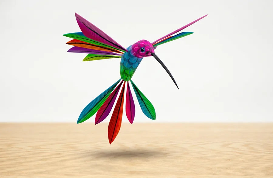 Alebrije colibri azul chico