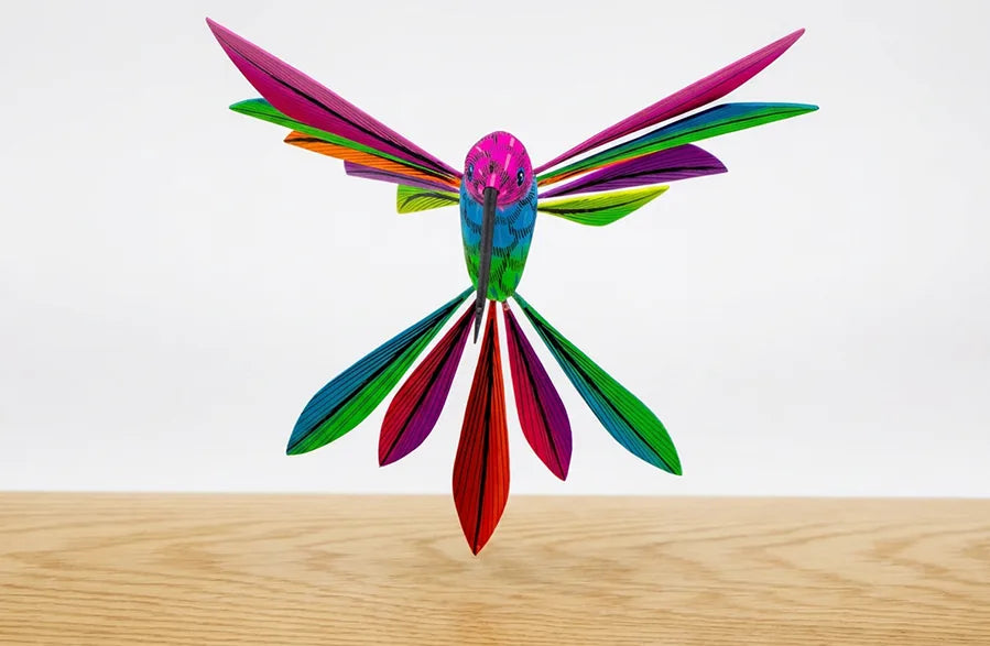 Alebrije colibri azul chico