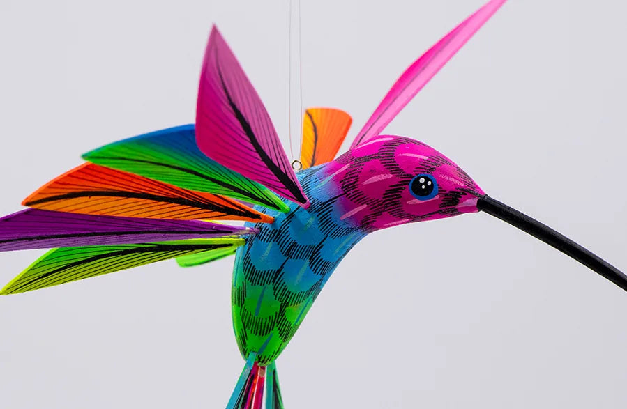 Alebrije colibri azul chico