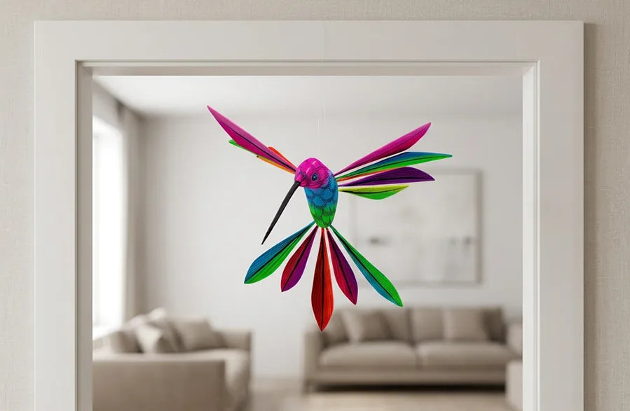 Alebrije colibri azul chico