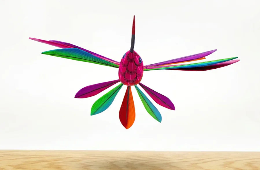 Alebrije colibri rosa chico