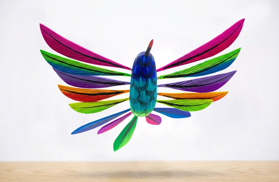 Alebrije colibri verde grande