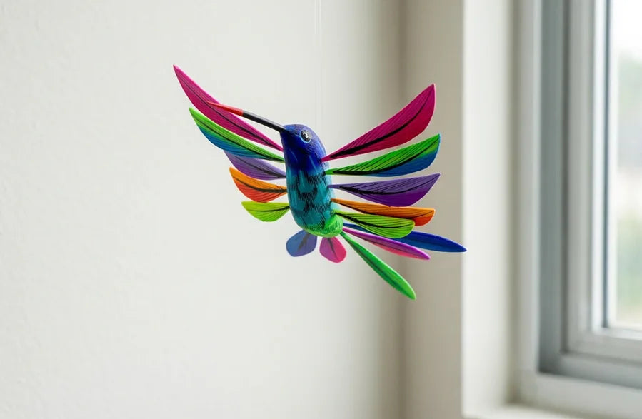 Alebrije colibri verde grande