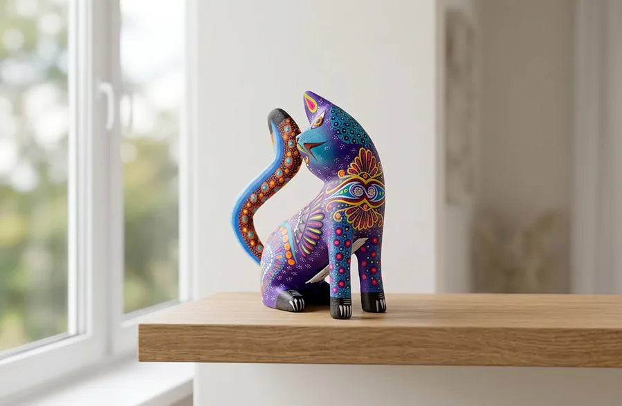 Alebrije gato morado