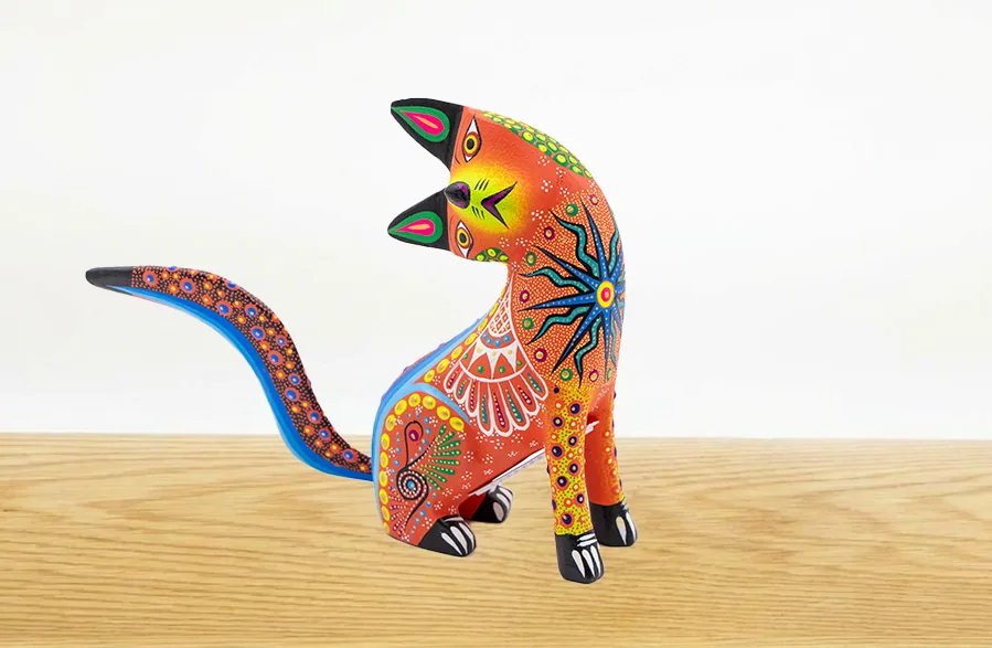 Alebrije gato naranja 1