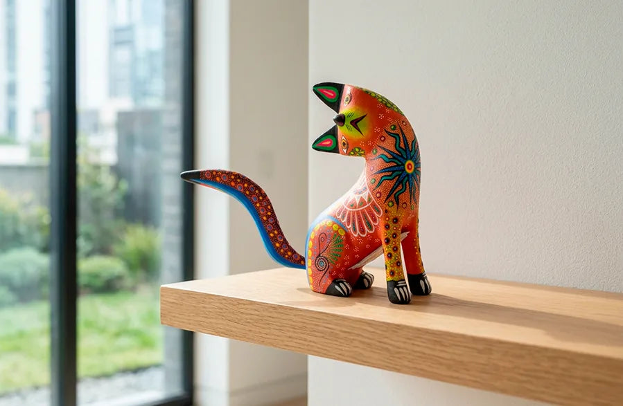 Alebrije gato naranja 5