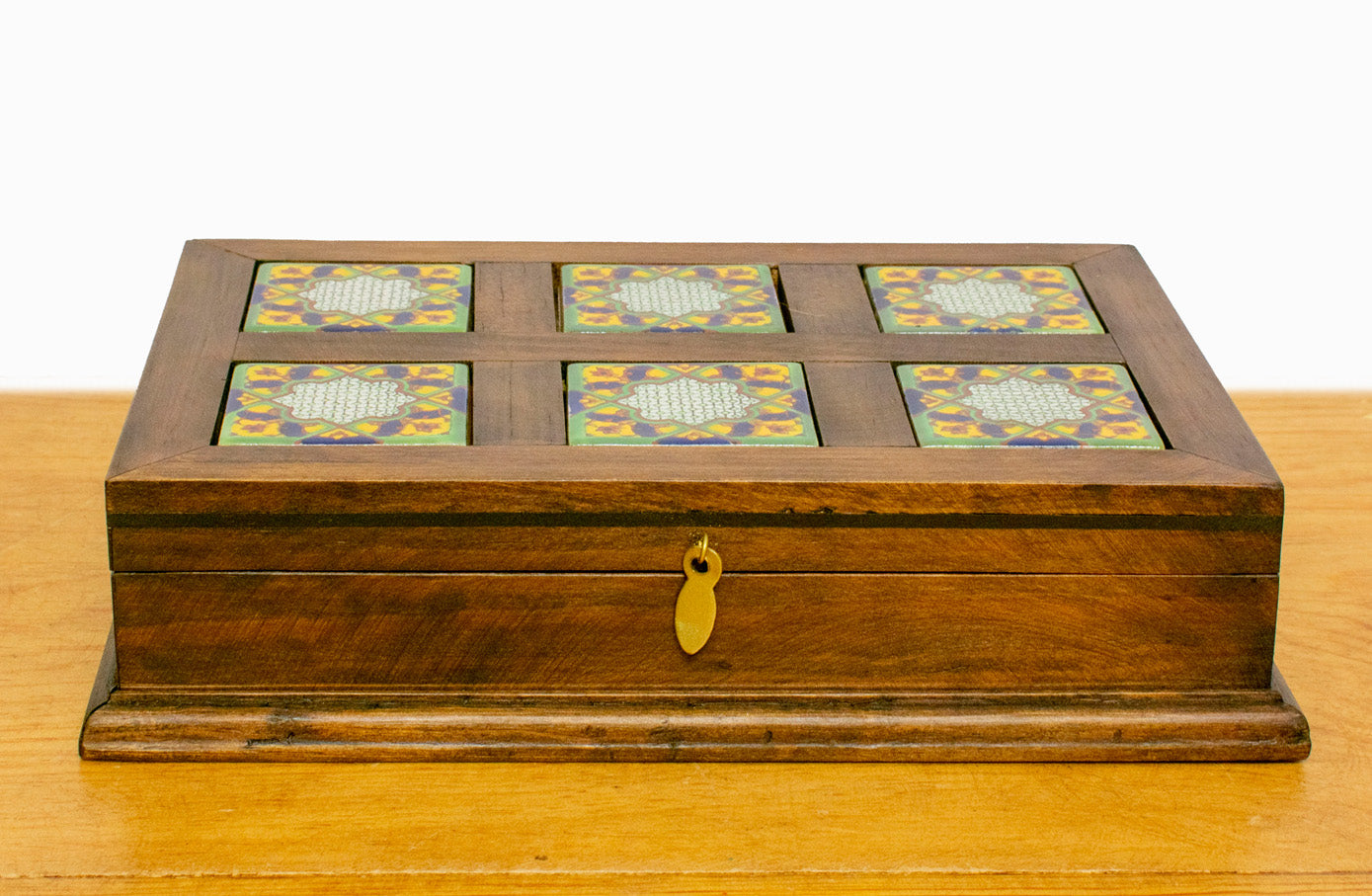 Caja de madera 6 azulejos