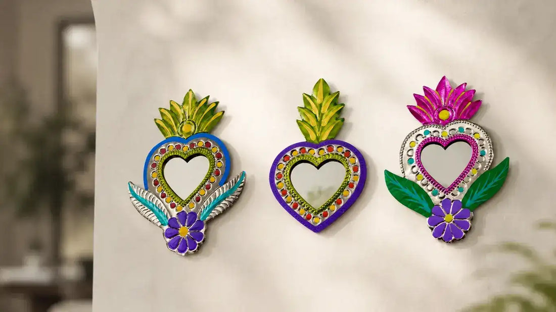 Juego de corazones latón con espejo 1