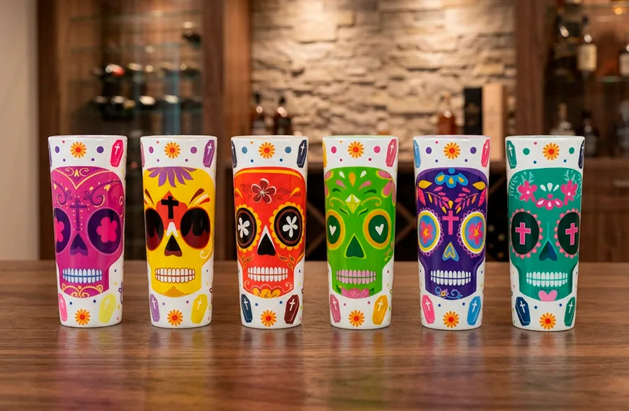 Juego de tequileros calavera