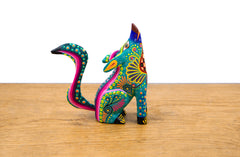 Alebrije coyote turquesa