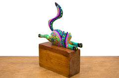 Alebrije gato turquesa