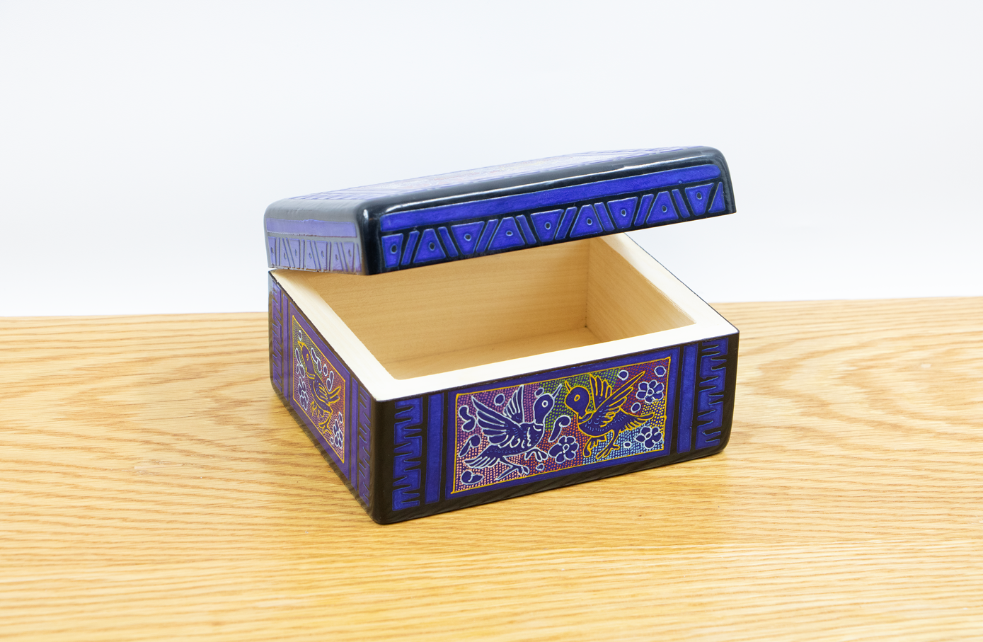 Caja Alhajero rayado punteado azul
