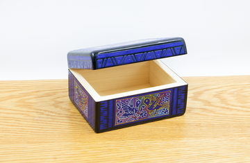 Caja Alhajero rayado punteado azul