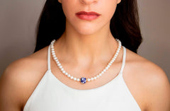 Collar perlas y talavera Olga