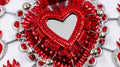 Corazón espejo estelar rojo