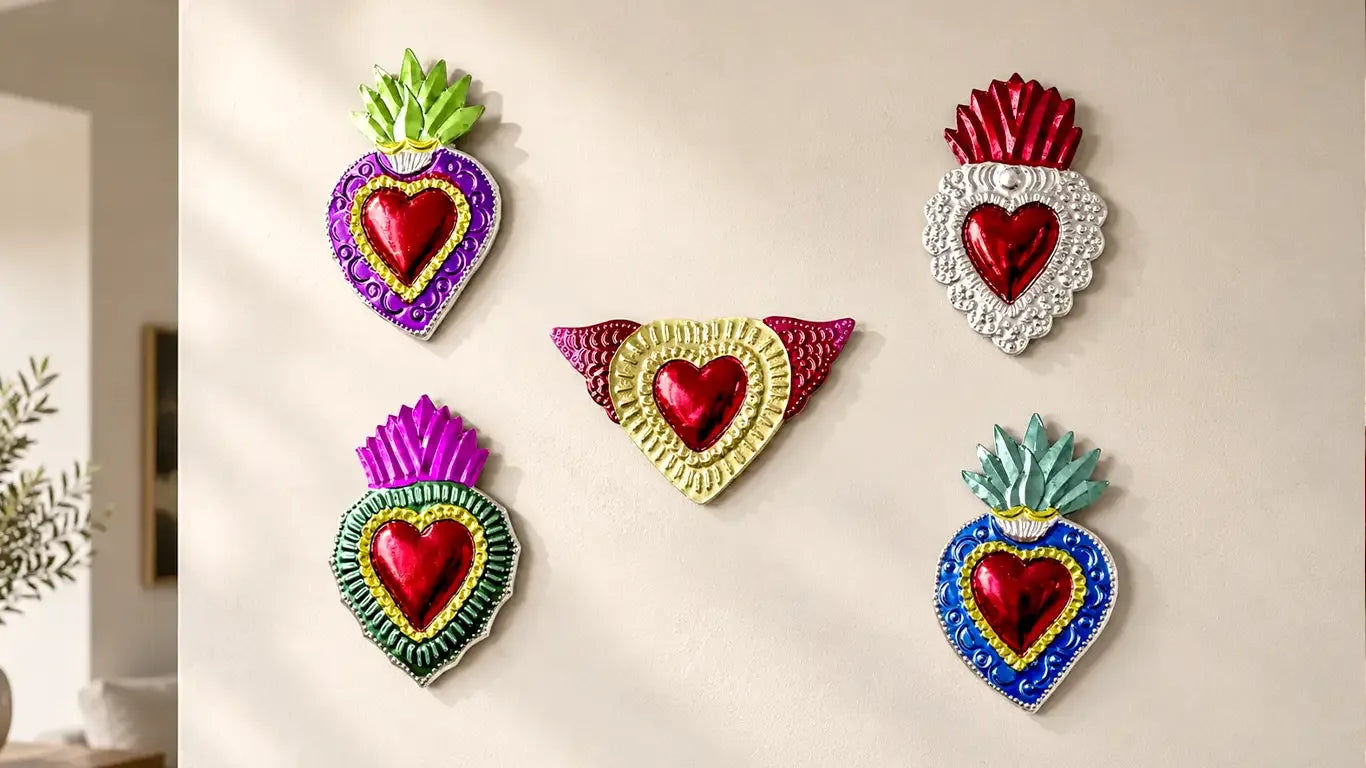 Juego de corazones de laton multicolor 2