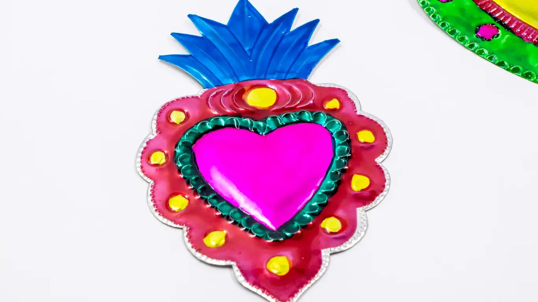 Juego de corazones de laton multicolor
