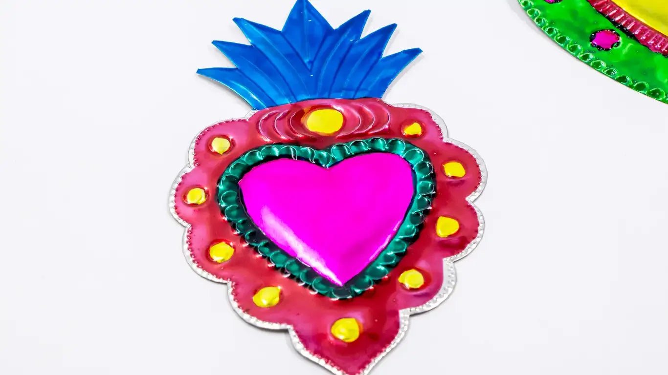 Juego de corazones de laton multicolor