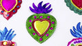 Juego de corazones de laton multicolor