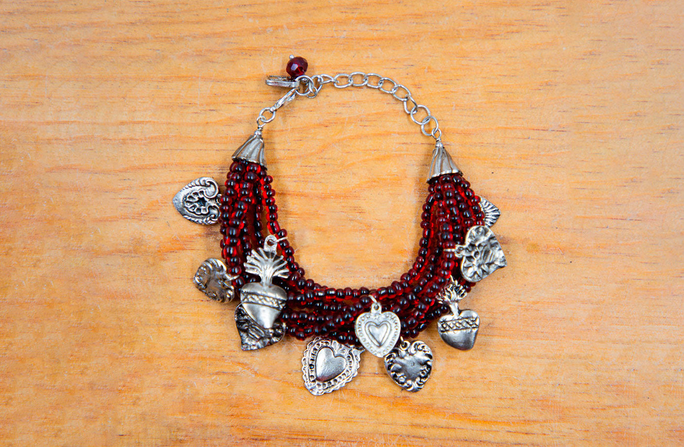 Pulsera Corazones rojo